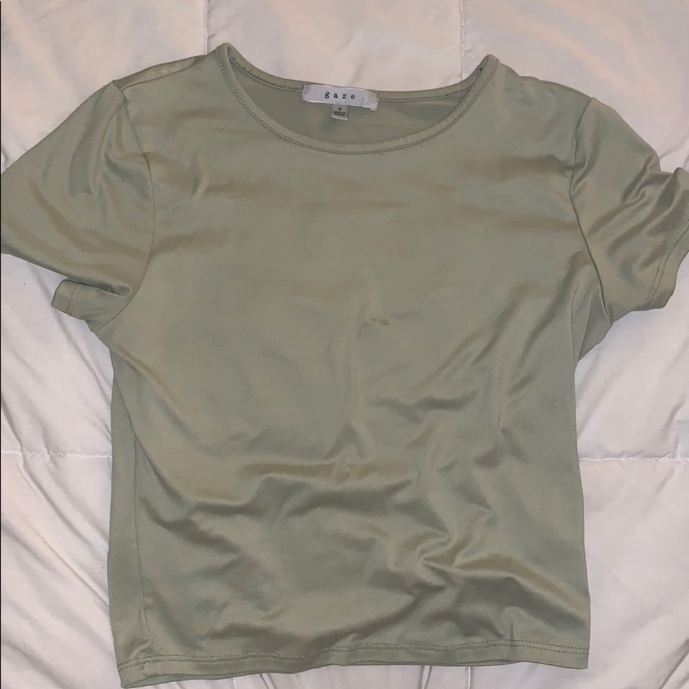Green crop top